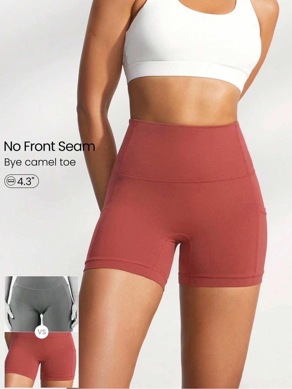 GlowMode (Never Worn) High-Waist Rust Red Active Shorts